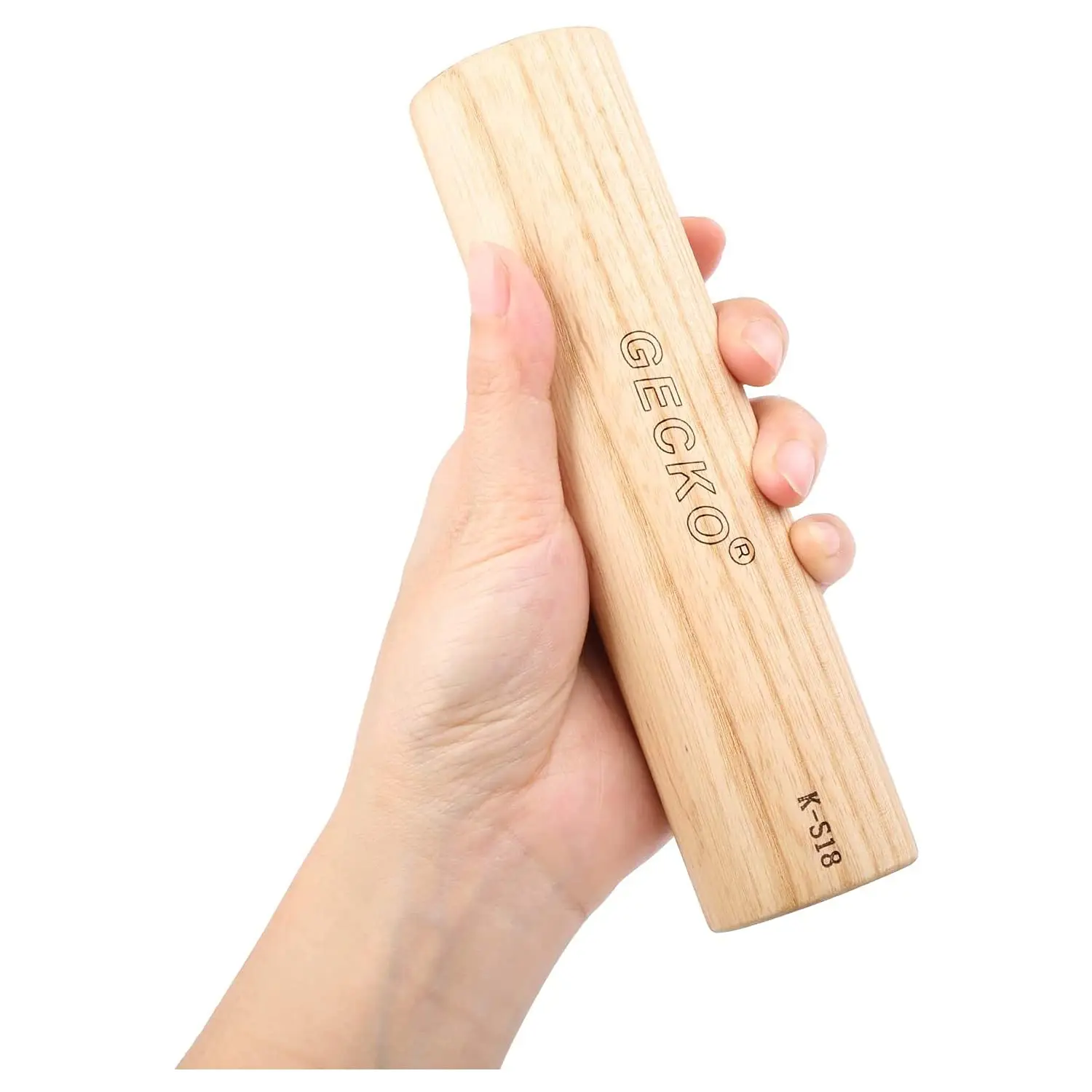 GECKO Unisex Lightweight Ash Wood Maracas - 7.09×1.89 in Percussion Shaker Instrument with Comfortable Grip, for Children, Beginners, Seasoned Percussionists, Live Performances