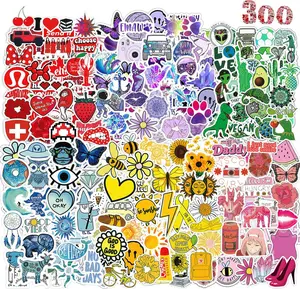 300 Pcs Water Bottle Stickers for Kids Adults Teens, Cute Aesthetic Colorful Sticker Pack, Waterproof Vinyl Stickers for Water Bottles Laptop Scrapbook Journal Notebook Diary Luggage Skateboard etc