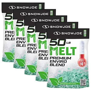 Snow Joe 5 Pack Enviro Blend Ice Snow Melt, Safe for Concrete & Plants, 50 lb