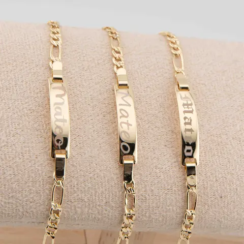 Unisex Personalized Name Fashion Bracelet - 6in Gold-Plated Metal Bangle with Clasp, Elegant ID Jewelry, Beautiful Design, Casual Toddler Gift, All Seasons Accessory