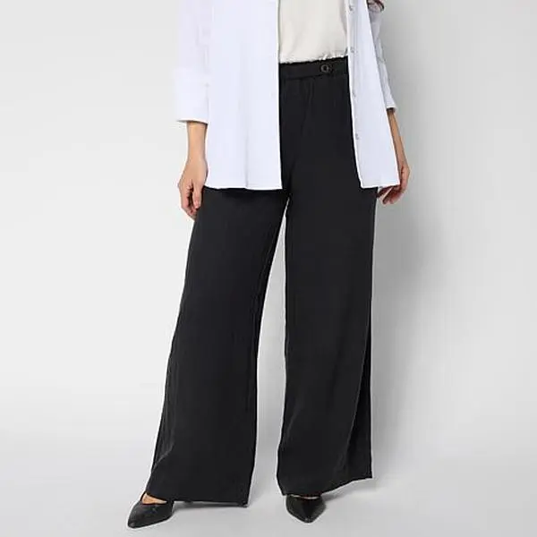 MarlaWynne WynneCollection Crinkle Twill Trouser