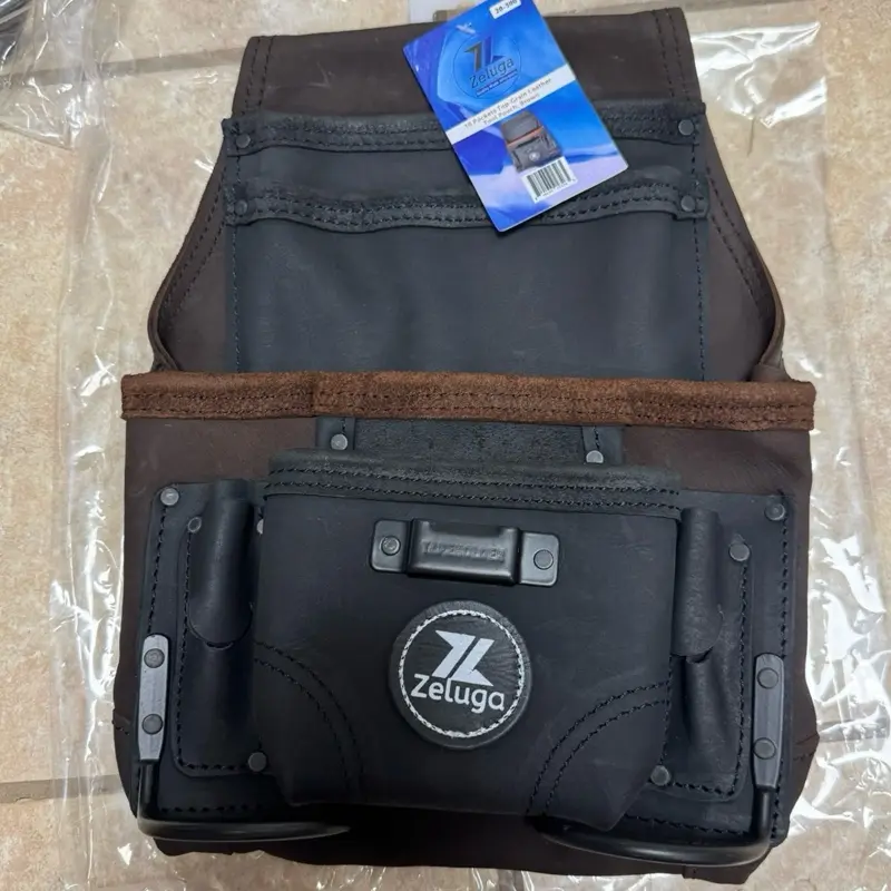 ZELUGA 20-500 Premium Nubuck Leather Tool Pouch with 10 Pockets