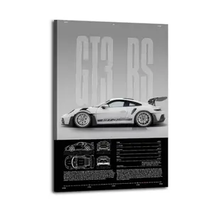 Porsche 911 GT3RS Canvas Aesthetic For The Bedroom Wall Sitting Room Dormitory Wall Office Wall Poster Decorative Painting Canvas Wall abstract design