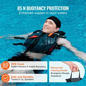 Watersports Life Vest PFD 85N Buoyancy Life Jacket for Men & Women M