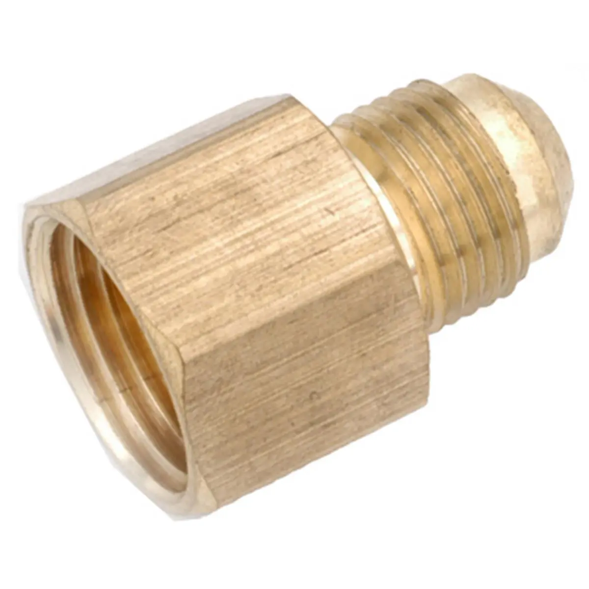 Anderson Metals Pipe Thread Connector, Brass Flared End Fitting, 3/8 in. Flare x 1/2 in. Female Iron Pipe Thread, for Water Sports & Sailing, 0.38 Flare X 0.5 In