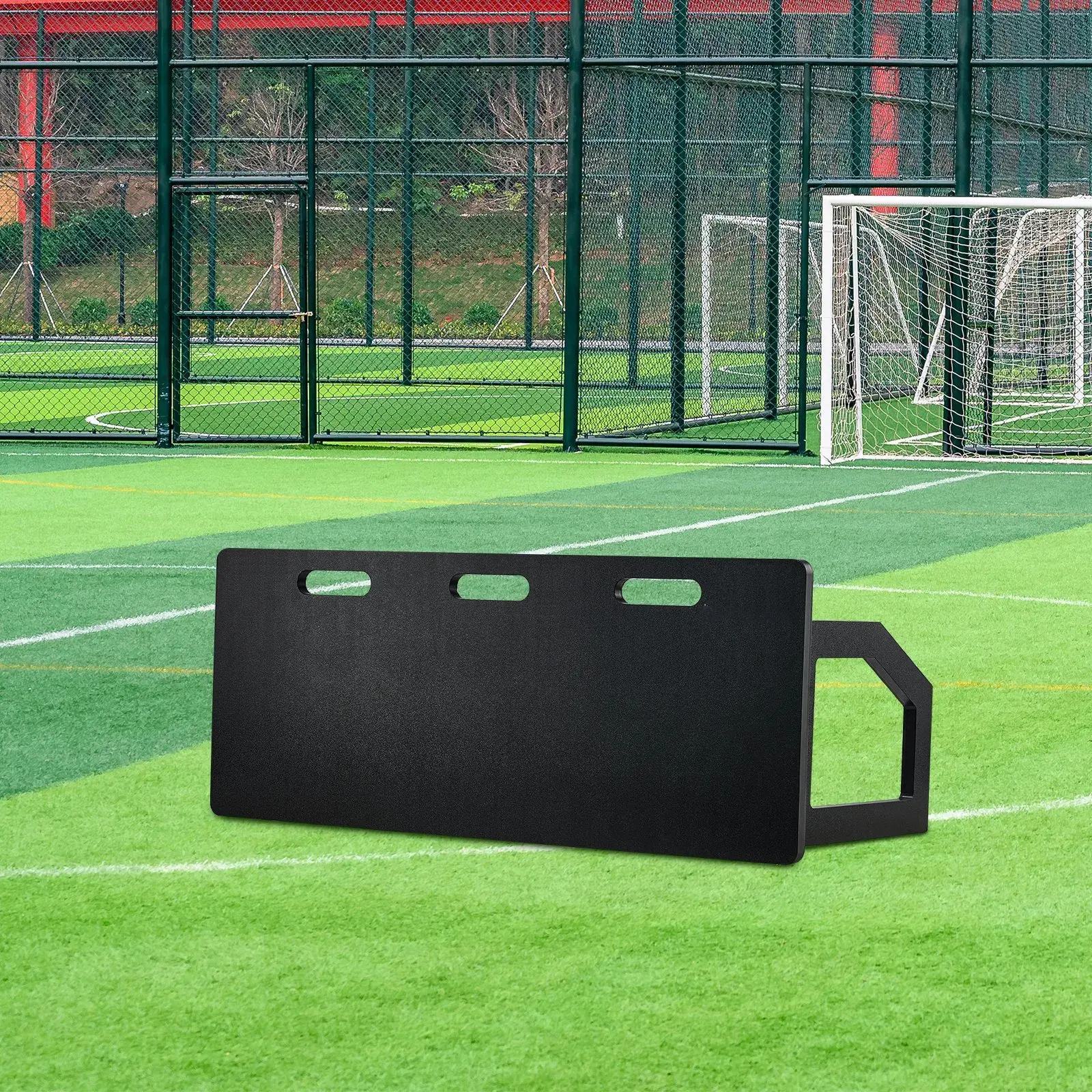 2-in-1 Soccer Rebounder Board 40"x16" Portable Football Trainer with Dual Angle Rebound Foldable Design for Solo Passing & Shooting Practice