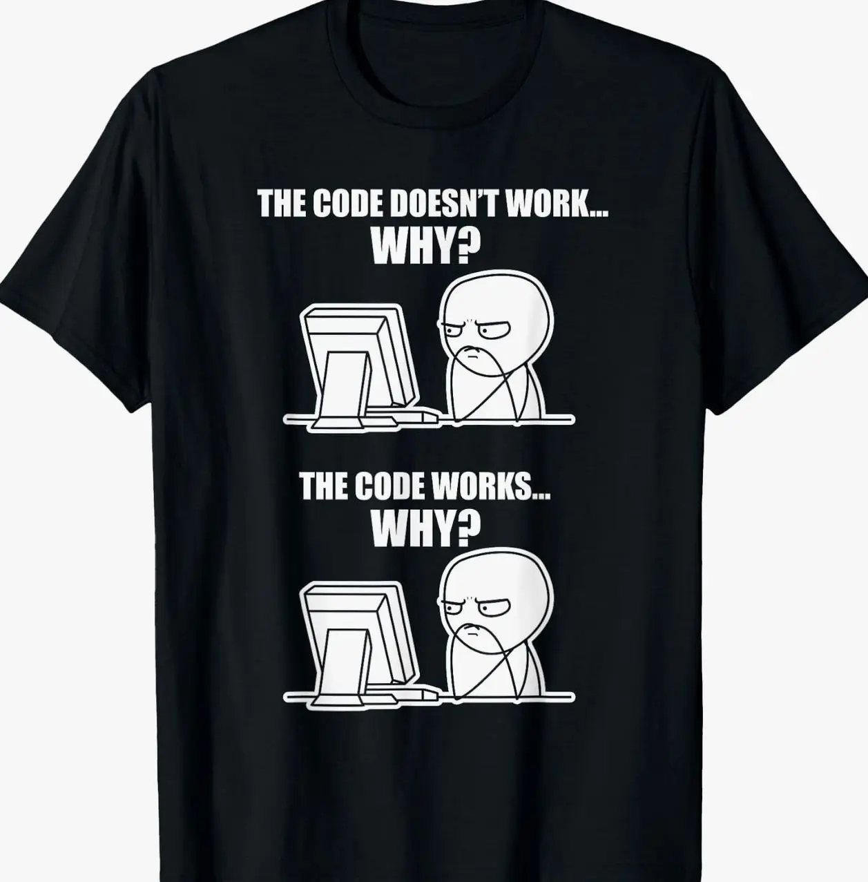Funny Programmer - Code Works Why Meme T-Shirt YKH