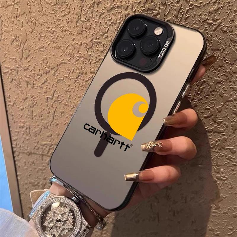 Fashion Luxury C-CarhARtts Phone Case for iPhone 17 16 15 14 13 12 11 Pro Max Air Magnetic MagSafe Matte Laser Metallic Phone Case | Aurora Gradient Finish with Smooth Matte Texture | Durable Scratch-Resistant Anti-Fingerprint Protective Cover