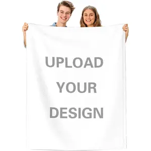 Customized Blanket with Your Design Text Logo Name Picture Personalized Fleece Throw Blankets Custom Gifts for Dad Mom Girlfriend Husband Wife Brothers and Sisters