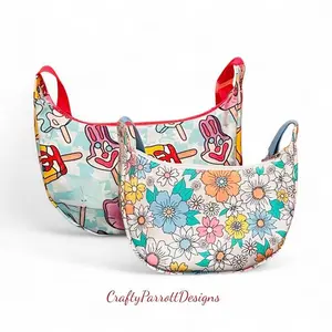 Crosstown Crescent Bag Adjustable Strap Crossbody/Shoulder Bag with Zip Closure & Inside Pocket Available in Small & Medium Sizes