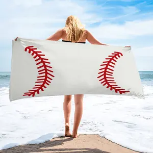 Baseball Stitch Digital Print Beach Towel, Quick Dry Pool Towel, Multipurpose Camping Towel & Bath Towel Blanket, Ideal for Beach Pool Camping Vacation, Perfect Gift for All Occasions