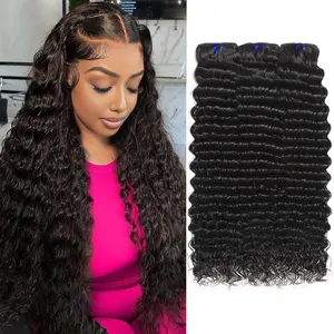 Charmanty Hair 100% Human Hair Raw Unprocessed Natural Virgin Salon Quality 1-4 Bundles Silky  Deep Wave Weave Extensions