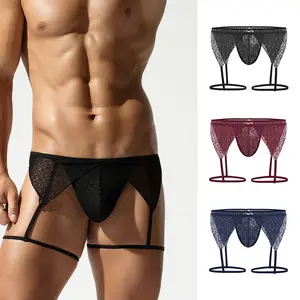 TAUWELL 3 Pack/1 Pack Men’s Low Rise Lace Jockstrap Underwear, Openwork Stretch Strappy Briefs with Contoured Pouch & Thigh Loop Design for Date Night, Club Party, Festival Outfit & Photo Shoot-25103