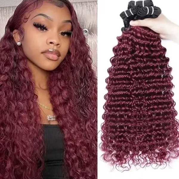 Vietnamese 99J Burgendy Ombré Bundles Luxury Hair Extensions