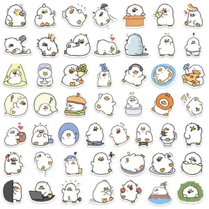 100pcs Cartoon Duck Pattern Decorative Sticker, Funny Stickers, Creative Waterproof Sticker For DIY Scrapbook Home Decoration