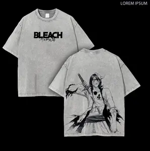 Ulquiorra Cifer Bleach Anime Double Printed Vintage Washed Tee Unisex Oversize Anime Manga Washed Heavyweight Cotton T-shirt, Gift For Anime Fan, Anime Lover