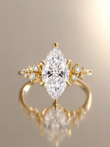 1 PC Dazzling Horse Eye Shape Zircon Ring, Solitaire Ring for Women Fashion Engagement Rings Fashion Jewelry for Festival Party Daily Decor Exquisite Wedding Engagement Promise Ring Ladies Anniversary Birthday Valentine's Day Gift for Girlfriend