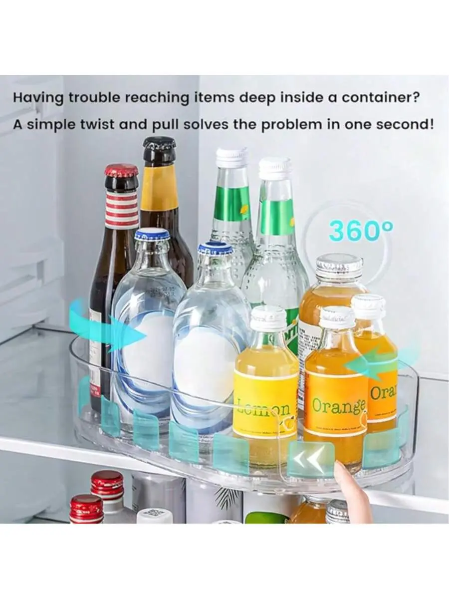 Refrigerator Self-Pushing Beverage Dispenser, 360° Adjustable Beverage Slide Organizer for Fridge, Fridge Organizers and Storage, Refrigerator Storage Accessories, Easy-to-Clean Drink Dispenser for Pantry and Kitchen GLOBAL PICKS Father's Day Gifts