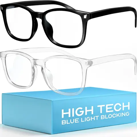 Unisex Anti Bluelight Sports Glasses for Adults - 0.8 oz Classic Versatile Full Rim Frames, Spring Hinge, Soft Silicone Nose Pads, Low Friction Coefficient, UV Protection, Gaming-Ready Style, Daily Use, Anti Bluelight Glasses