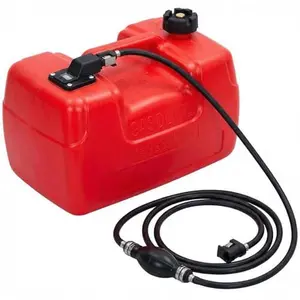 Tank Marine Fuel with Line & Pump, I-Shaped Handle, Outboard Boat Gas Tank for Marine Engines, Durable & Easy to Carry