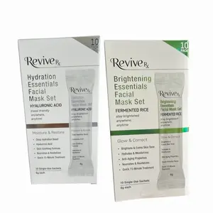 10-pc single use sachets Revive RX hydration, brightening essential facial fermented rice sets