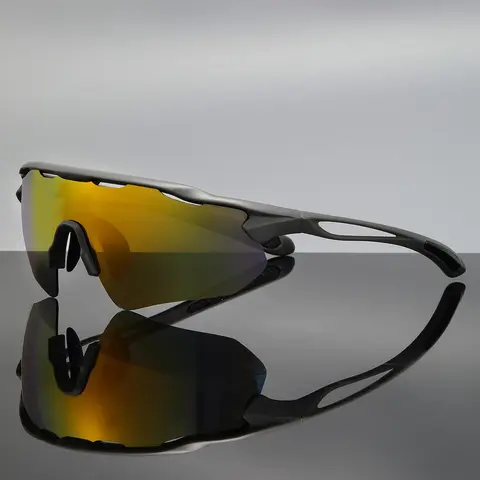 Unisex Hollow Out Design Sporty Sunglasses, Windproof UV Protection Sunglasses, Athletic Sunglasses for Cycling Driving Fishing, Sports Eyewear