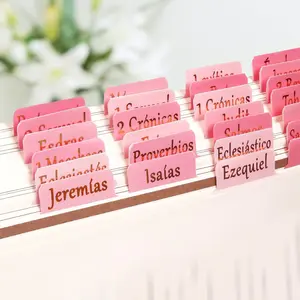 Spainish Bible Tabs for Women, Pestañas para Biblia en Español, Bible Tabs en Español, Anti-Wrinkle Tabs for Study, Large Gold Font, Waterproof Chapter Tabs