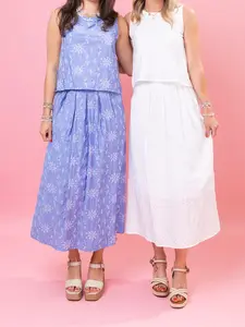 Eyelet Maxi Skirt | S - 3XL