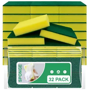 32-Pack Dual-Sided Dishwashing Sponges – Non-Scratch Scrub Pads for Dishes & Pans, Eco-Friendly, Fast-Cleaning, Perfect Kitchen Gift for Valentine’s, Easter & New Year