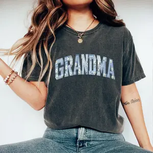 Comfort Colors Grandma Shirt "Faux Patchwork" Floral Daisy Graphic Tee Vintage Quilt Aesthetic Womens T Shirts