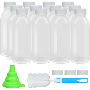 Dishwasher Safe 16oz Plastic Bottles with Caps   PP5 Juice Milk Water Smoothie Bottle Heat-Resistant Refillable