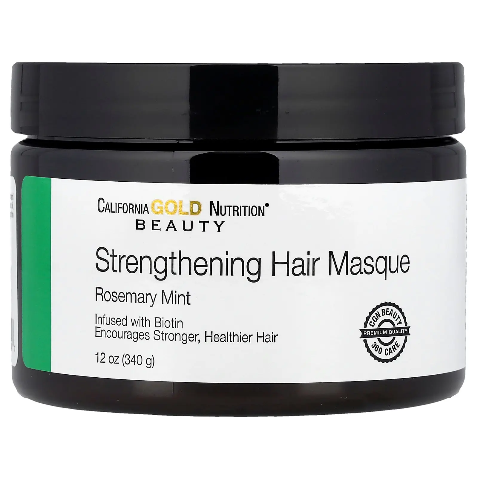 California Gold Nutrition Strengthening Hair Masque, Biotin, Rosemary Mint, 12 oz (340 g)