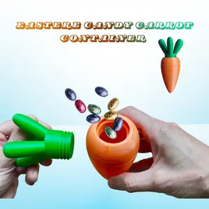 3D Printed Carrot Container | Easter Candy Holder, Spring Decor (7 Inch)