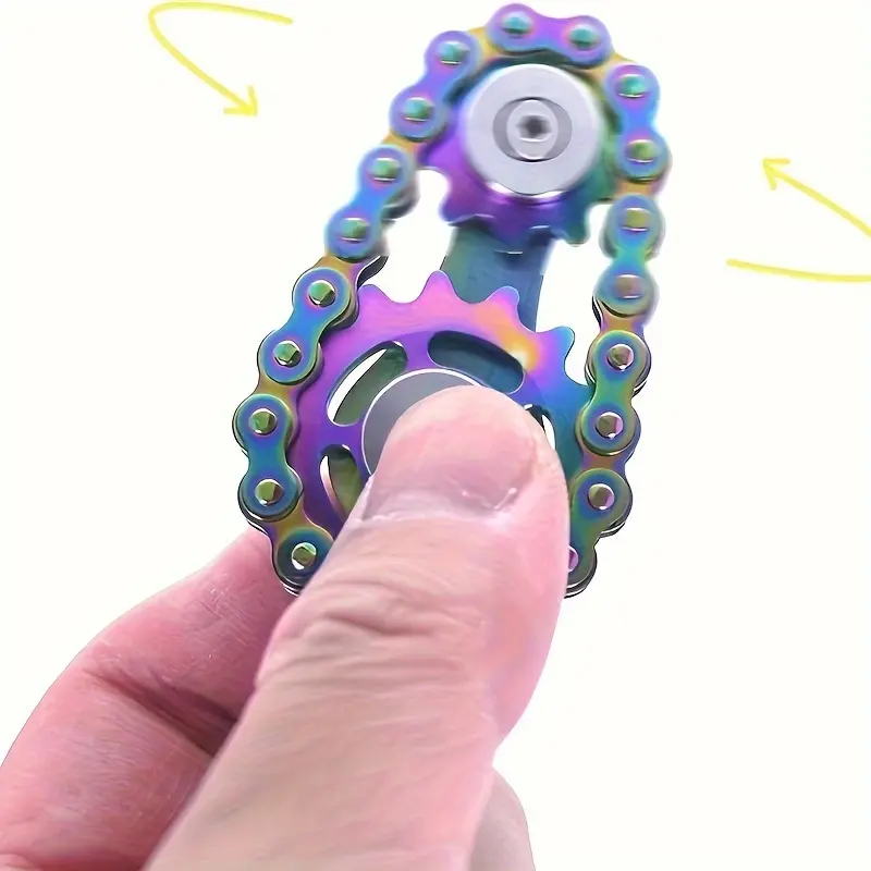 Finger Gyro, A Finger Game With Rotating Gears Designed To Relieve Stress, Made Of Durable Stainless Steel With Smooth Bearings.
