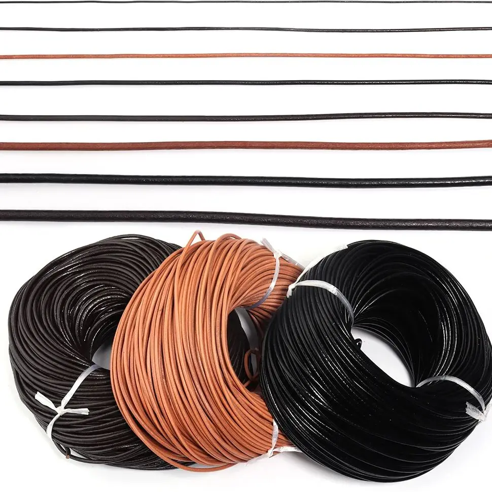 2-5yards Genuine Cow Leather Cords for Jewelry Making Thong Leather Rope For Jewelry Making DIY Leather Bracelet Necklace String