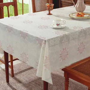 Rectangular PVC Tablecloth, High-End Lace Tablecloth, Easy to Clean, Home Dining Room Decor, Kitchen Coffee Table Mat, Party Picnic Cloth