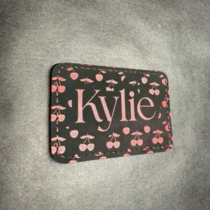 Cherry Print Engraved Name Patch - Customizable 3in x 2in Velcro Bag Accessory with Personalized Name or initials