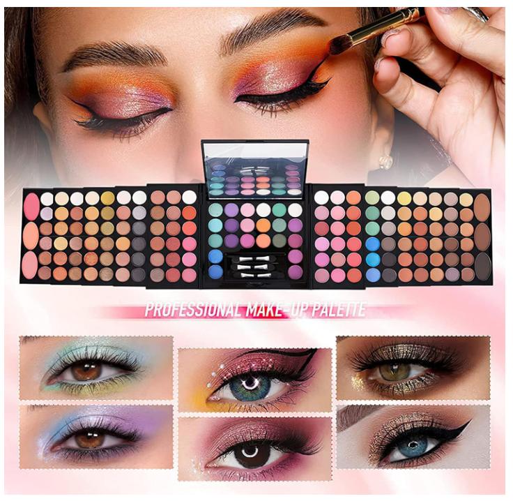 MISS ROSE M 148 Colors Makeup Pallet,Professional Makeup Kit for Women Full Kit,All in One Makeup Sets for Women&Beginner,include Eyeshadow,Lipstick,Eyeliner,Concealer,makeup brush(045 Set-Black)