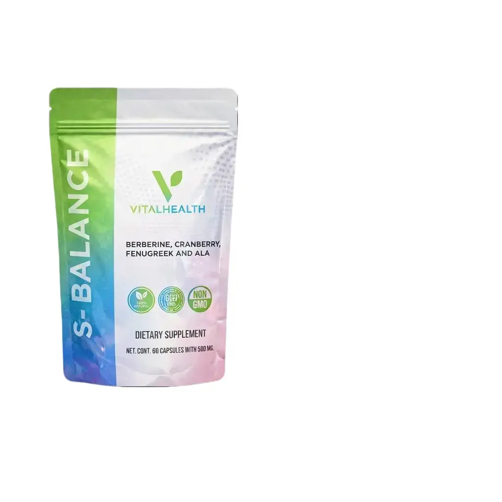 VITALHEALTH Ana Chu S-Balance 60 Capsules 500mg Each for Balanced Blood Sugar Metabolic Function Hormonal Harmony Natural Botanical Blend