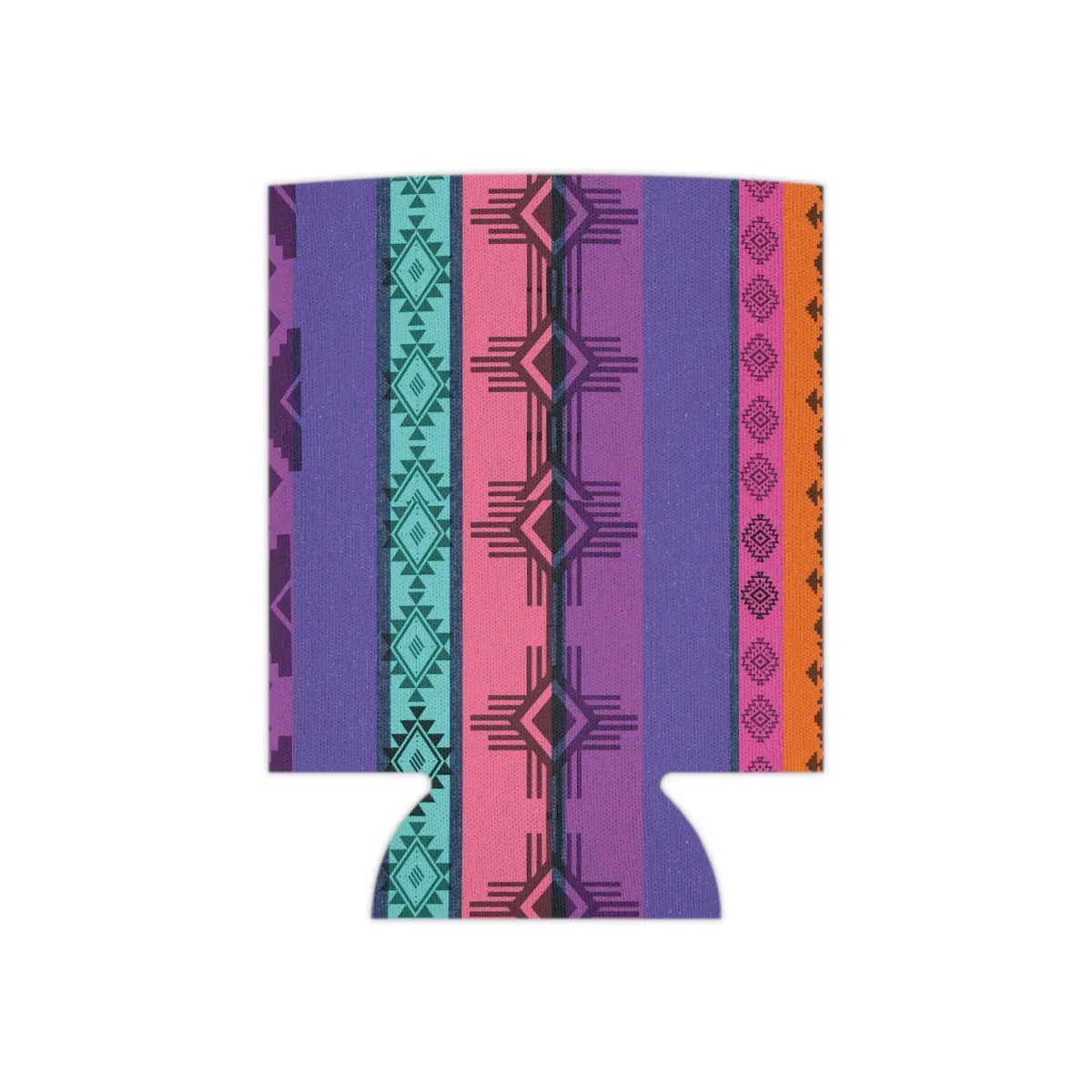90s Western Serape Turquoise/Pink Can Cooler