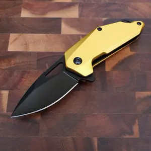 3” Pocket Knife Folding Gold Spring Assist Full Metal Mini Small Compact