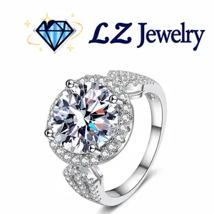 #28（Wedding Ring 5CT）925 Sterling Silver Synthetic Moissanite Ring