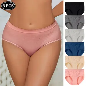 6 Pack Women's Seamless Low-Rise Underwear - Mid-Rise Full-Coverage Triangle Briefs, No Visible Lines, Multi-Color Solid Panties - Bulk Pack for Everyday & Style