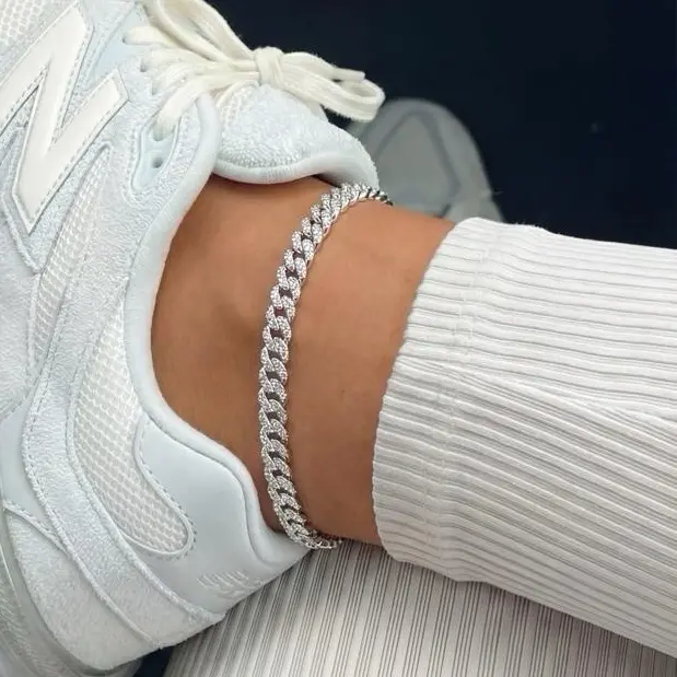 Adjustable Micro Cuban Anklet for Women - Stylish and Comfortable Ankle Bracelet - Perfect for Everyday Wear