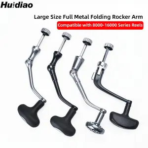 Huidiao Ultra-Durable Large Handle for Big Game Fishing Reel Corrosion Resistant All Metal Rocker Arm for Spinning Reel 8000-16000 Series Fishing Equipment Fishing Gear