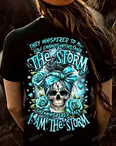 Chaosmoda Generation X They Whispered To Her You Cannot Withstand The Storm  Custom Year Skull T-shirt Style Statement