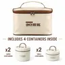 304 Stainless Steel Rectangular Bento Box - Thermal, Leakproof Insulated, Antibacterial, Portable BPA-Free Steel Lunch Box with Lid, Beige Kitchenware for Adults' Work Meals, Food Prep Organizer, Thermal Lunch Box