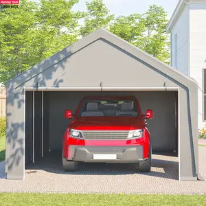 Hohuqeri 13x26 Ft Outdoor Storage Shed, Extra Large Metal Shed with Lockable Doors, Tiny House Ideal for Garden, Backyard, Patio Utility, Tool Storage, dry sauna hinge bicycle Storage Shed   dark grey shedsale air vent double roof shed outdoor storage