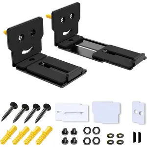 Adjustable Soundbar Mount, Universal Sound Bar Wall Brackets Works with  Sound bar Mounts, Length Adjustable 3.4''-5.2'', Removable and Lockable Mounting Bracket