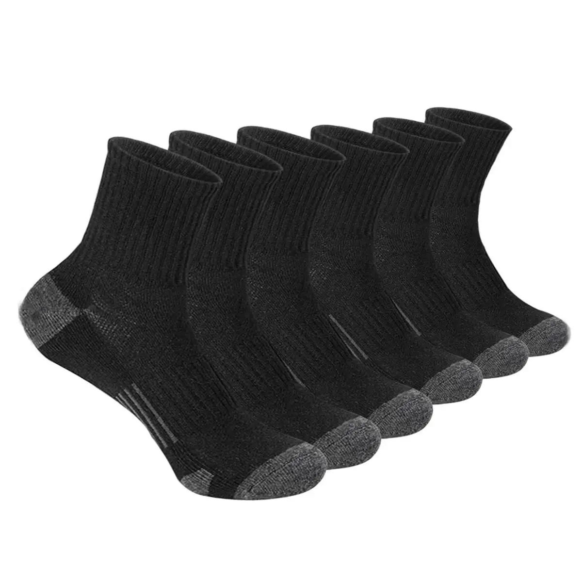 Crew Athletic Running Socks, 5 Pairs Durable Sports Socks, Breathable, Unisex